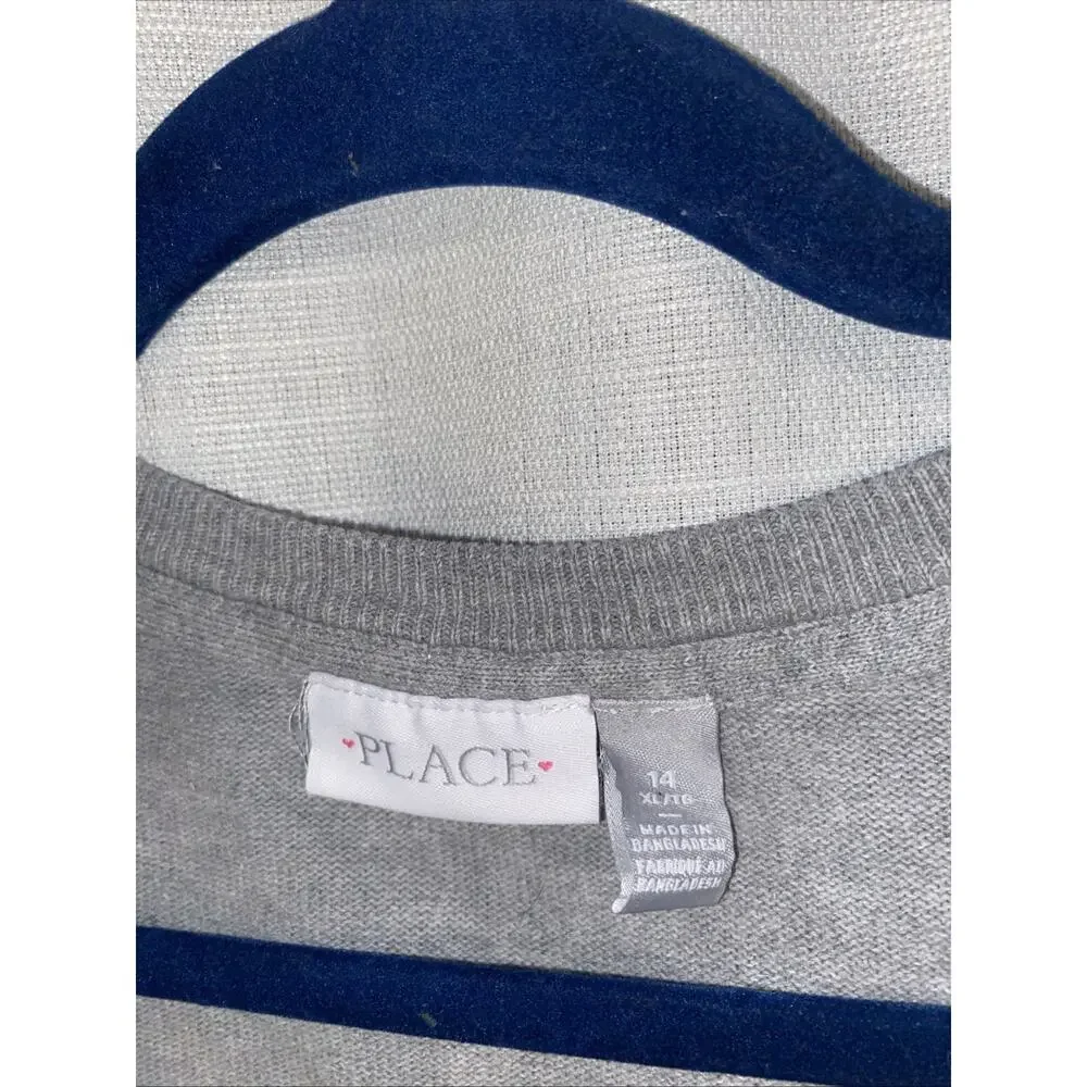 The Children Place Gray Cardigan Sweater Size 14